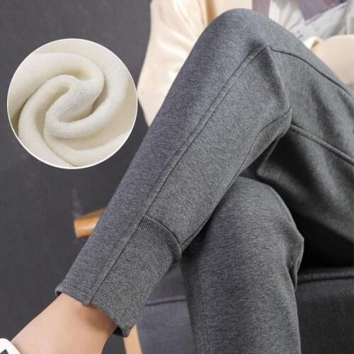 Plus Velvet Padded Sports Pants Womens Winter Loose Guard Trousers Super Thick Velvet Pants Outer Wear Pants Autumn and Winter