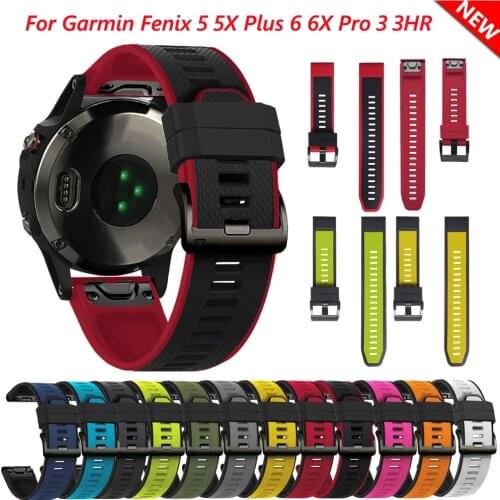 22 26mm Quick Fit Watchband For Garmin Fenix 6XPro 5X 3 HR Enduro Silicone Easyfit Wrist Band for Garmin Fenix 6 6 Pro 5 5 Plus