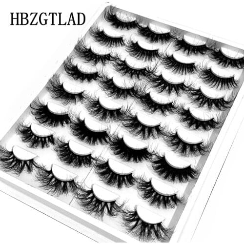 New 16 Pairs Mix 25 mm 3D Mink Eyelashes Fluffy Fake Lashes Dramatic Messy Long False Eyelashes Makeup Wholesale Mink Lashes