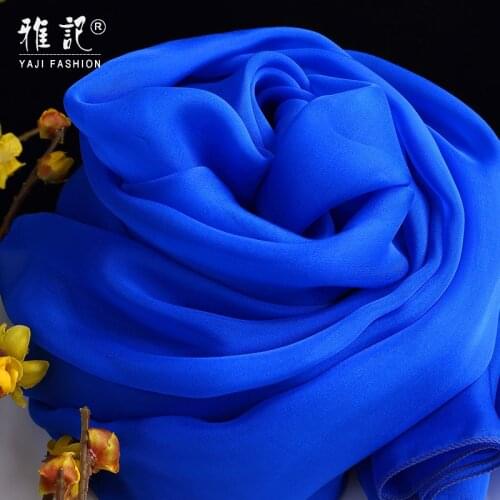Nave Blue Silk Scarf Women Solid Color Hangzhou Long Scarf Spring Autumn Winter Summer 100% Silk Scarf Shawl