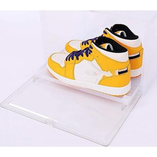 Foldable Storage Organizer,Stackable Containers Cases with Drop-Front Lid,Sneaker Shoe Display Dust-Proof Closet for Home Dorm