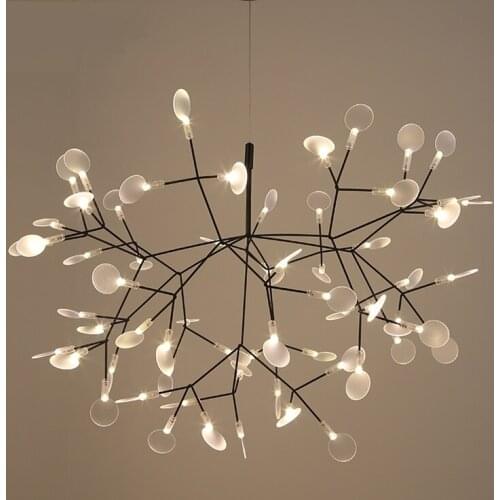 Modern Branch LED Pendant Light Black Suspension Lamp Fixture LED Hanging Lights Suspended Lamp Firefly Lustre PA0217