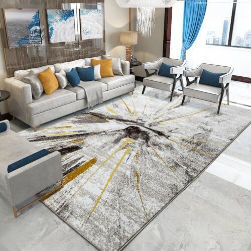 Living Room Modern Short Rug Home Decoration Rug Bedroom Sofa Coffee Table Floor Mat Thick Polypropylene Floor Mat