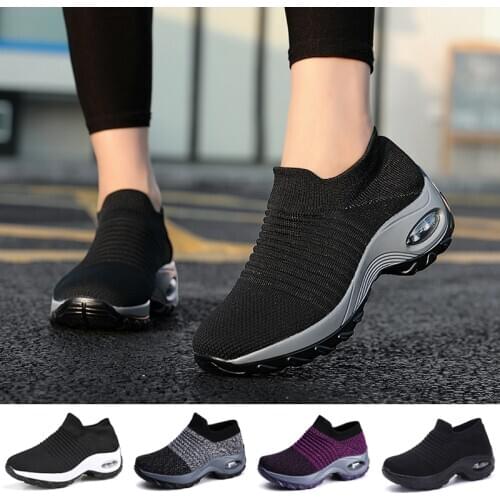 Tennis Shoes For Women Platform Sneakers Spor Ayakkabi Bayan Ourdoor Sports Solid Color Breathable Sock Footwear Zapatos Mujer