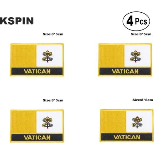 Vatican Rectangular Shape Flag Iron on Saw on Patches Embroidered Flag Patches National Flag Patches for Clothing
