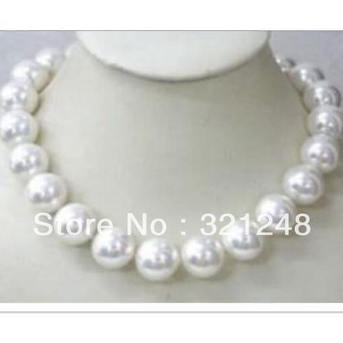 Gorgeous white shell simulated-pearl round beads 8mm diy beautiful necklace jewelry making for party weddings gift 18inch GE1156