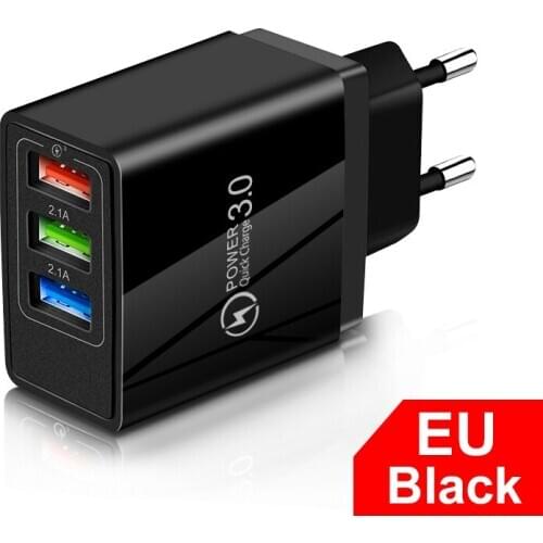 5V 2.4A USB Charger LED Fast Charger 3 Port Fast Charging Wall Phone Charger For iPhone Samsung Xiaomi USB Charge Adapter Head