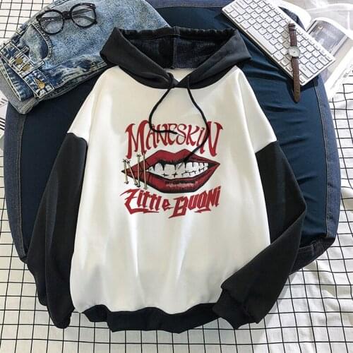 Maneskin Women Hoodie Oversized Sweatshirt Casual Harajuku 2021 Autumn Winter Pullovers Female Coat Sweater Streetwear Plus Size