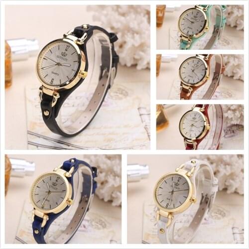 Ladies retro thin leather belt quartz watch rivet leather belt small dial casual all-match fashion womens watch