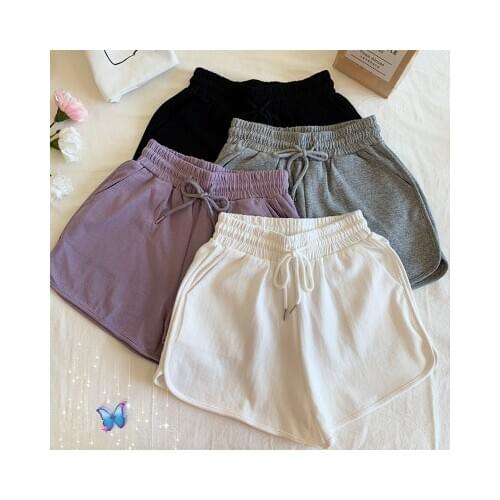 Women Shorts Casual Einfache Ins Trendy Alle-spiel Studenten Frauen Summer 2XL Solide Stickerei Breite bein Knie-länge Harajuku