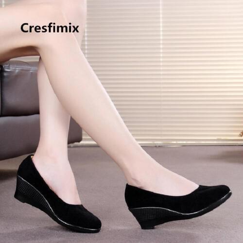 Zapatos De Mujer Women Fashion Spring Slip on Wedge Heel Shoes Lady Casual Retro Shoes Woman Cool Comfortable Cloth Shoes E3130