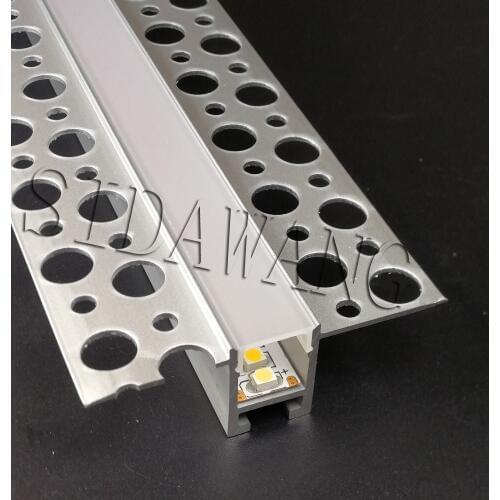 2meter/piece,Trimless Recessed Aluminum Drywall Profile Plaster Channel Suitable for 10mm wide Strip Light SDW141