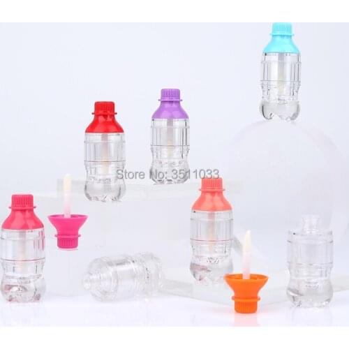 30/50/100pcs 5ML Cola Bottle Shaped Lip Gloss Tube Empty Lipgloss Tube With Wand Transparent Cosmetic Lip Balm Package Container