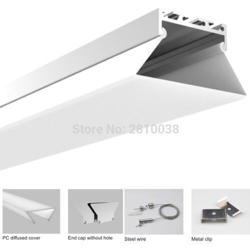 30 X 2M Sets/Lot T3 - T5 tempered led aluminum channel Trapezium type aluminium led extrusion for wall recessed lights