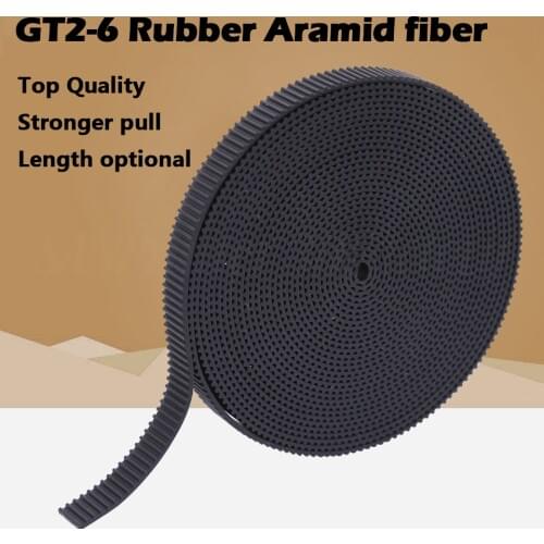 5m/10m//20m/50m/lot GT2-6mm / 10mm open timing belt GT2 belt Rubber Aramid Fiber cut to length for 3D printer wholesale