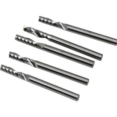 5pcs 3.175*12mm Carbide Single Flute Spiral Bits CNC Router Bit Wood Machinery Milling Cutter Wholesale