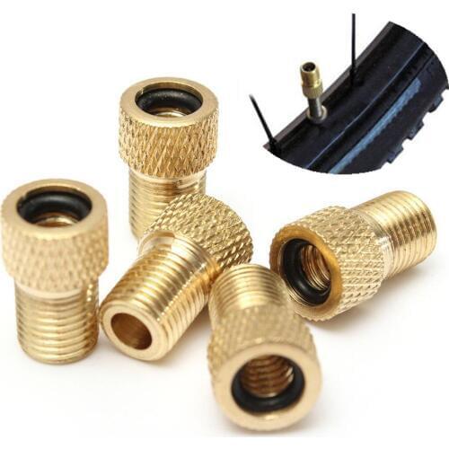 5pcs Pump Bicycle Convert Bicycle Pump Tire Inflator Connector Copper Bike air Adaptor adapters wheels gas nozzle Tube Tool