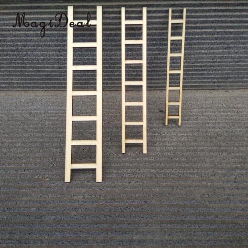 6/set Mini Wooden Ladder Doll House Wood Craft Art DIY Supply Embellishment