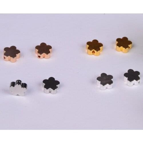 7.5 * 3mm copper plum vertical hole five-pointed star necklace pendant jewelry accessories