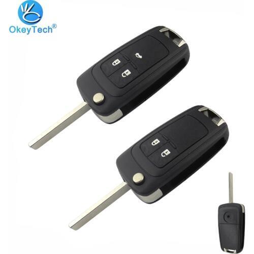 OkeyTech FOR OPEL KEY SHELL 2 3 BUTTON KEY CASE COVER KEY RING FLIP FOLDING ROUND HOLE LOGO(NO) REMOTE FOB FOR OPEL KEY SHELL