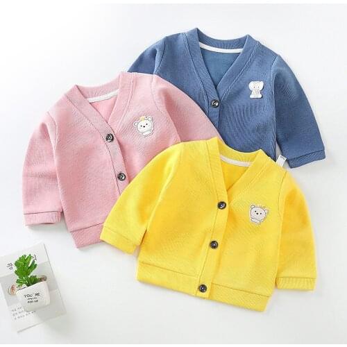 Childrens Sweaters Toddler Infant Girls Solid Color Knitted Outfit Clothes Cotton Casual Kids Baby Boys Cardigan Coat Outerwear