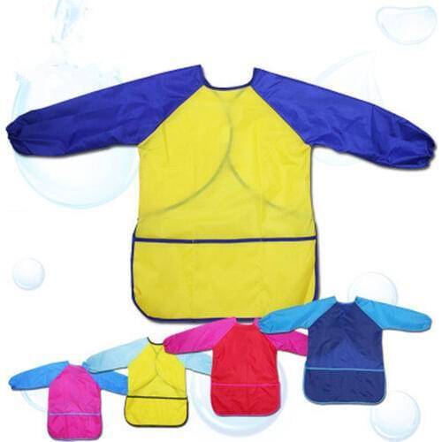 Children Kid Childs Waterproof Long Sleeve Painting Cooking Apron School Smock Learning Education Interesting Toys Birthday Gift