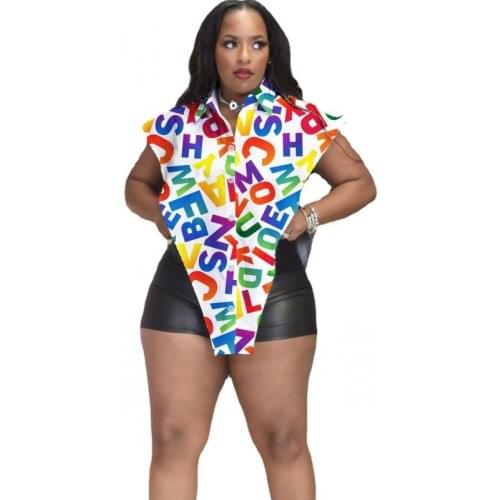 Long African Shirts Clothes Women Polo Neck Sexy Side Hollow Tops Summer New Letter Print Streetwear African Blouses Tunics Tops