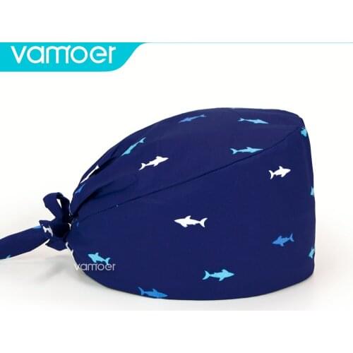 Head cap nurse medical long hair Adjustable Cotton Bandage Cap Nurse Hat Print Sanitary Cap Sweatband Surgicals Hat accessories