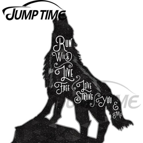 JumpTime 13 x 5.3cm Wolf Howling Run Wild Car Stickers Vinyl Anime Graphics Scratch-proof Decoration Waterproof DIY Trunk Decal