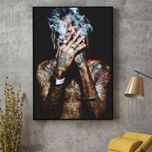 Wiz Khalifa Rap Music Hip-Hop Art Canvas Painting Poster and Print Wall Art Modern Pictures for Living Room Home Decor Cuadros