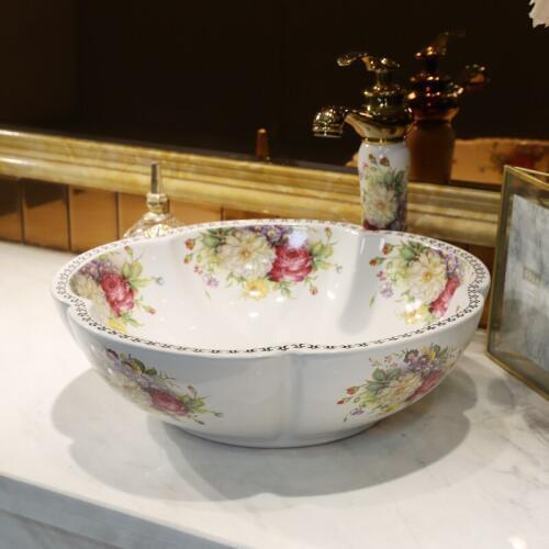 Jingdezhen Bathroom ceramic sink wash basin Counter Top Wash Basin Bathroom Sinks