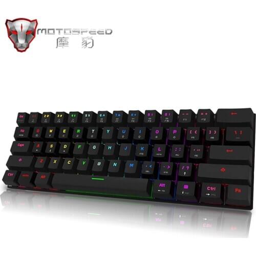 Motospeed CK62 Gaming Mechanical Keyboard USB Wired Bluetooth Wireless Dual Mode Mini 61 Keys RGB Backlit LED Keyboard for Gamer