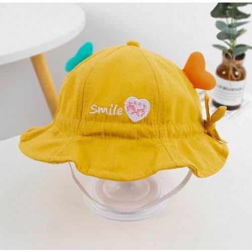 LDSLYJR Spring Summer letter love cotton Bucket Hat Fisherman Hat outdoor travel hat Sun Cap Hats for child boy and girl 31