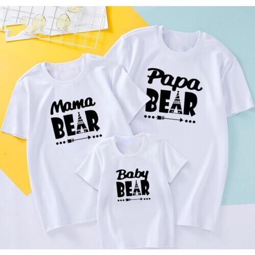 Papa Mama And Baby Clothing Baby Boy Girl Clothes Parents And Kids Summer Tshirt Matching Family Travel Wear Clothes