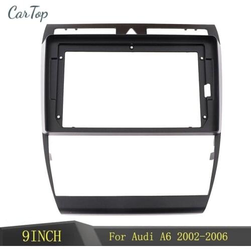 For Audi A6 2002 2003 2004 2005 2006 9 inch Car Android Radio Navigation DVD Dashboard Black ABS Trim Fascia Frame