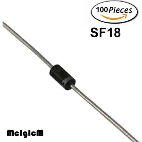 MCIGICM 100pcs Rectifier Diode 1A 600V DO-41 SF18