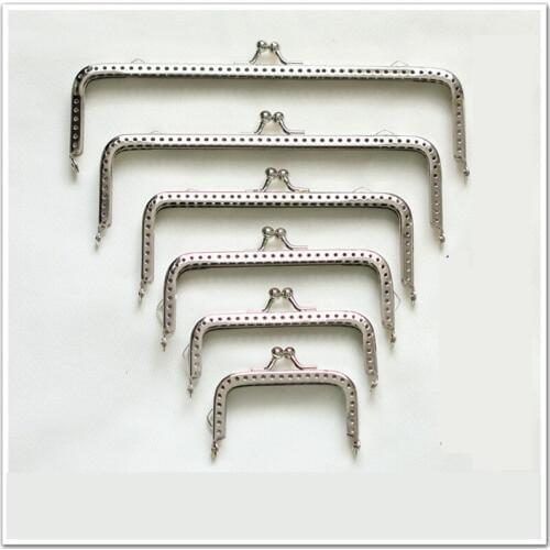 New Cute Metal Silver Sewing Handbag Handle Clutch Coins Purse Frame Kiss Clasp Arch For Bags Accessories