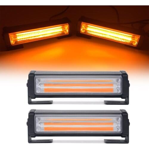40W Amber 2 modules COB Car Grille Strobe Lightbar 12V 24V Police LED Emergency Warning Flashing Lamp Head Safety signal lights
