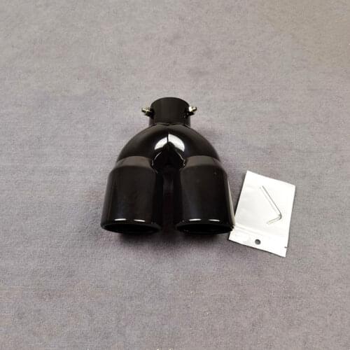 New 1 PCS Universal Double Car Exhaust Muffler End Tips With Control Titanium Black 304 Stainless Steel Dual Pipe
