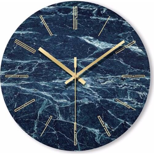 1 Pcs Nordic Minimalist Marble Wall Clock Art Clock Ornament Restaurant Cafe Shop Circle Wall Clock Modern Design Home Decor