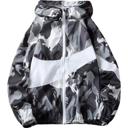 Fashion New Mens Jacket Casual Windbreaker Jackets with Hood Sun-protective Men Clothing Outerwear & Coats