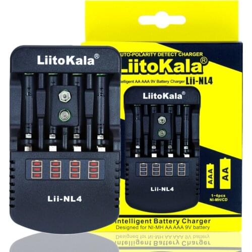 NEW Liitokala Lii-NL4 Multifunction Charger 1.48v 1.5V Ni MH AA / AAA 9V Battery Charger DC:12V 1A,AC:110-240V