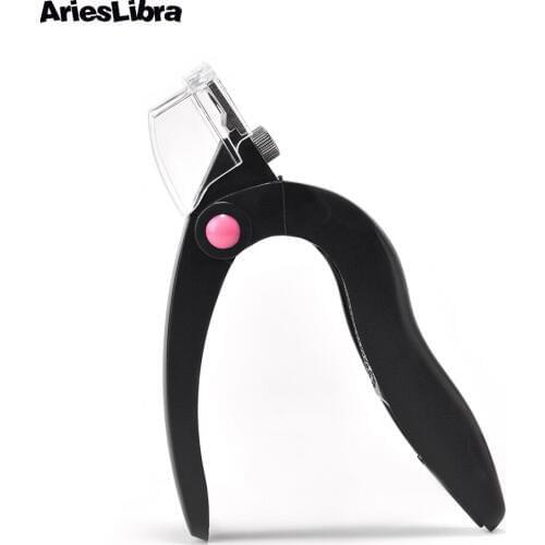 AriesLibra Pink / Black Nail Manicure Cuticle Scissor Plastic Nail Tip Clipper Acrylic Gel False Nail Edge Trimmer Cutter Tool