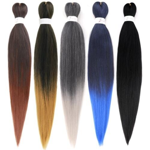 EZ Braid Professional Pre Streched Braiding Hair Hot Water Setting Synthetic Fiber Easy Braids Hair Black Color Crochet Braid