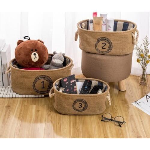 Simple Fabric Storage Basket Small Storage Basket Desktop Debris Woven Storage Box Coffee Table Snacks Storage Box