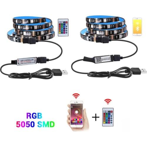 DC 5V 50CM remote control Bluetooth USB LED light with 5050 RGB flexible LED light RGB color variable TV background lighting