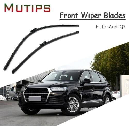 1Set Rubber Car Front Wiper Blade Kit For Audi Q7 2017 Accessories Q7 MK1 MK2 2016 2015-2006 Modified Insert Strip accessories