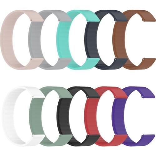 18mm 22mm 20mm Solo Loop Band For Samsung Galaxy Watch 3 41 45mm Gear S2 S3 Silica Gel Elastic Strap For Huawei GT 2 Amazfit Bip