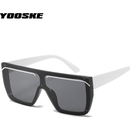 YOOSKE Vintage Gradient Sunglasses Women Luxury Big Frame Sun Glasses for Men Red Black White Eyewear Female Shades UV400