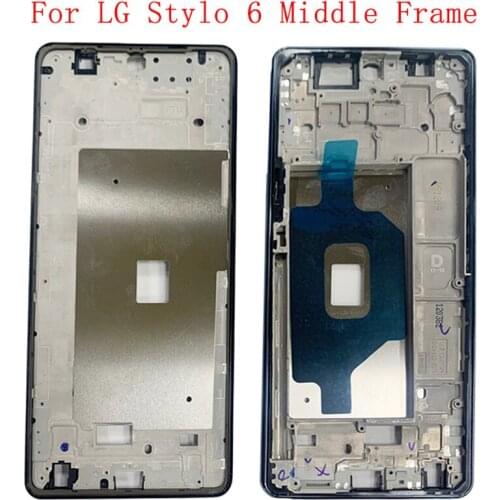 Middle Frame Housing LCD Bezel Plate Panel Chassis For LG Stylo 6 Q730 Phone Metal Middle Frame Replacement Parts